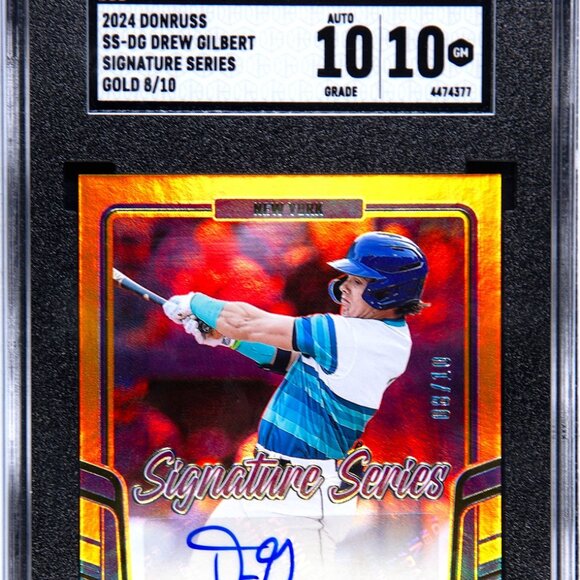 2024 Donruss Drew Gilbert Signature Series Auto Gold /10 - SGC GEM MINT 10/10! - Picture 1 of 2